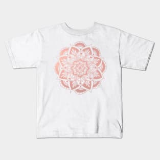 Rose Gold Mandala Flower Kids T-Shirt